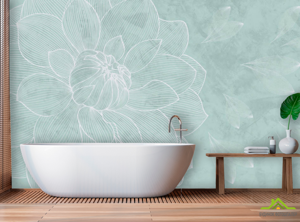 выбрать Фотообои Голубой векторный цветок Фотообои в ванную на стену