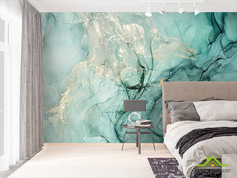 Фотообои Бирюзовый Fluid art