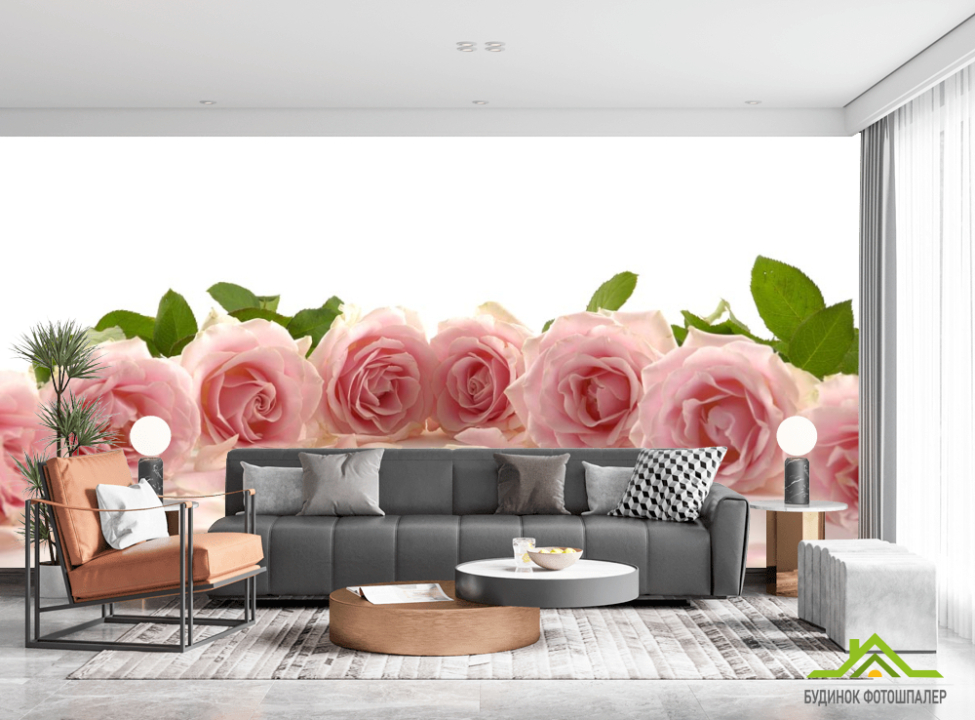 выбрать Фотошпалери рожеві троянди по колу Фотошпалери Квіти на стіну