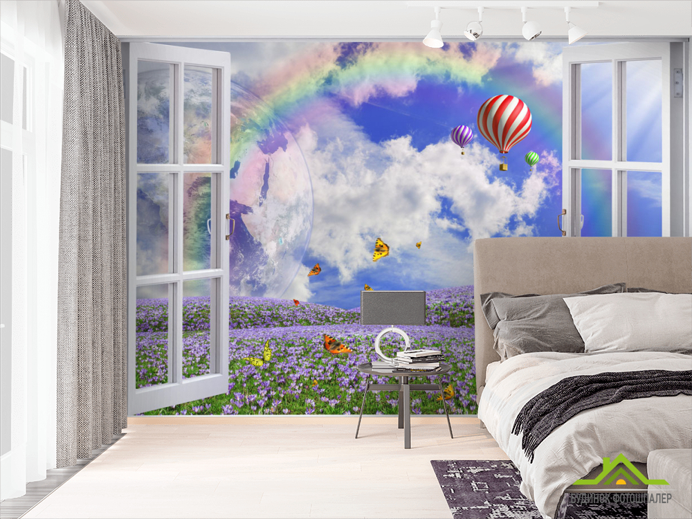 Фотообои Вид из окна на поляну