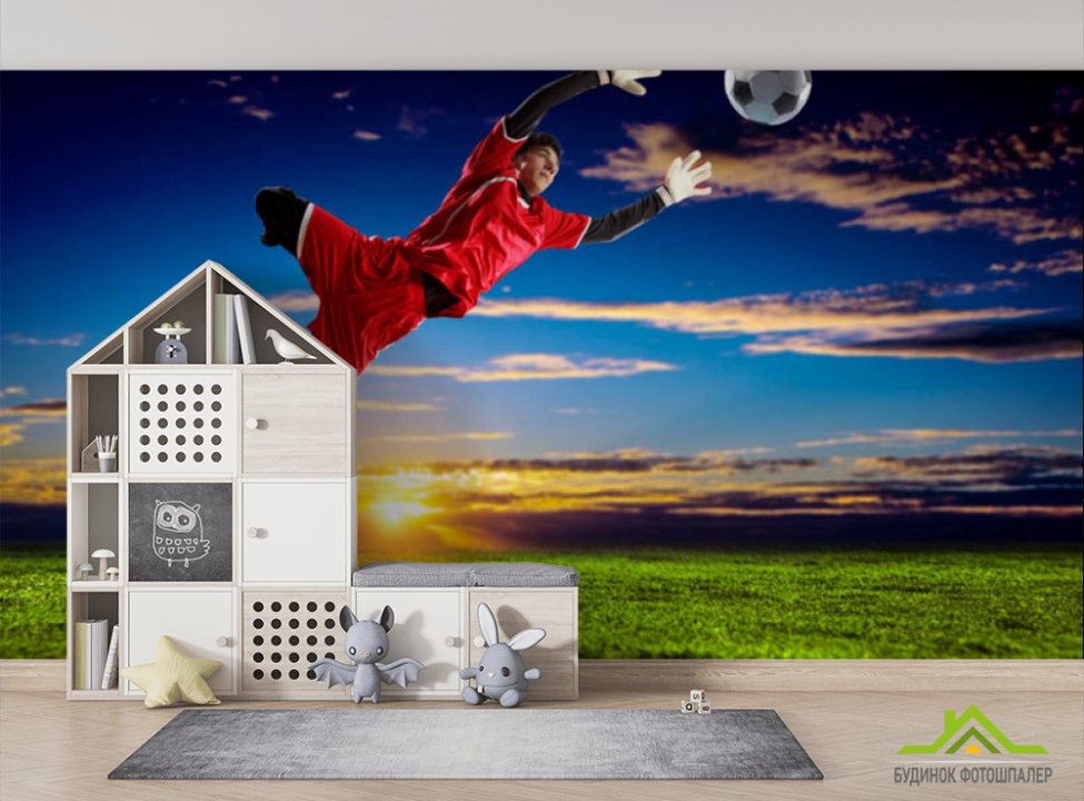 выбрать Фотошпалери воротар ловить м'яч Фотошпалери футбол на стіну