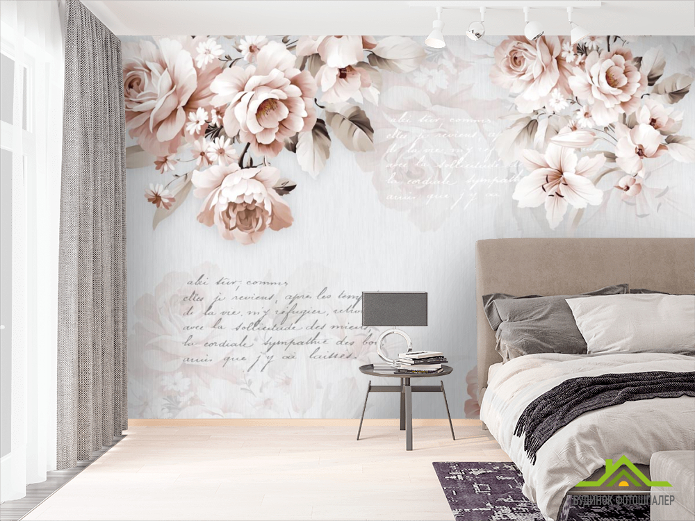 Фотошпалери Векторні квіти з написами