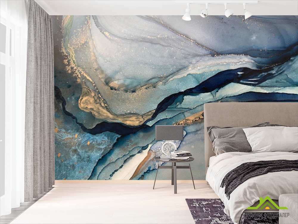 Фотошпалери флюїд в зелений тонах