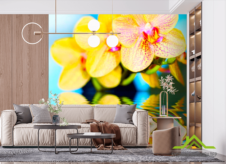 Фотообои Желтые орхидеи