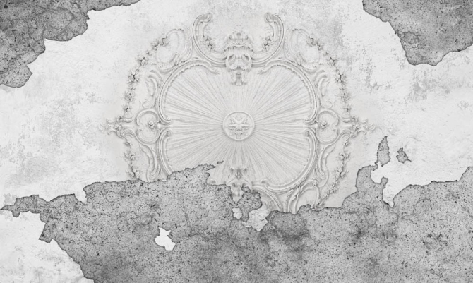 Фотошпалери потріскалися стіни з ліпленням