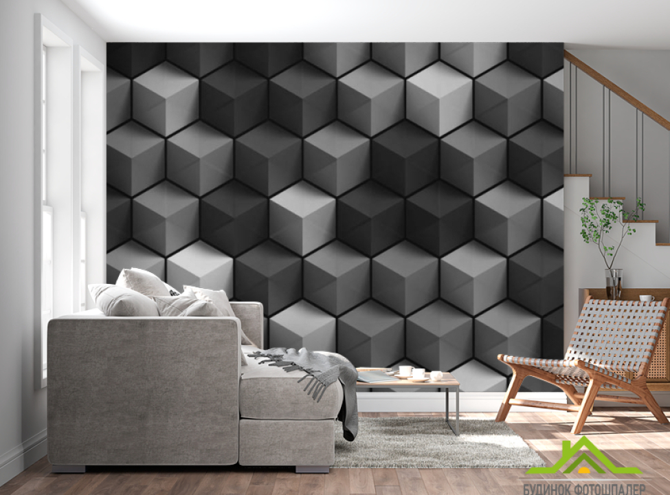 выбрать Фотообои серые кубы Фотообои разные на стену