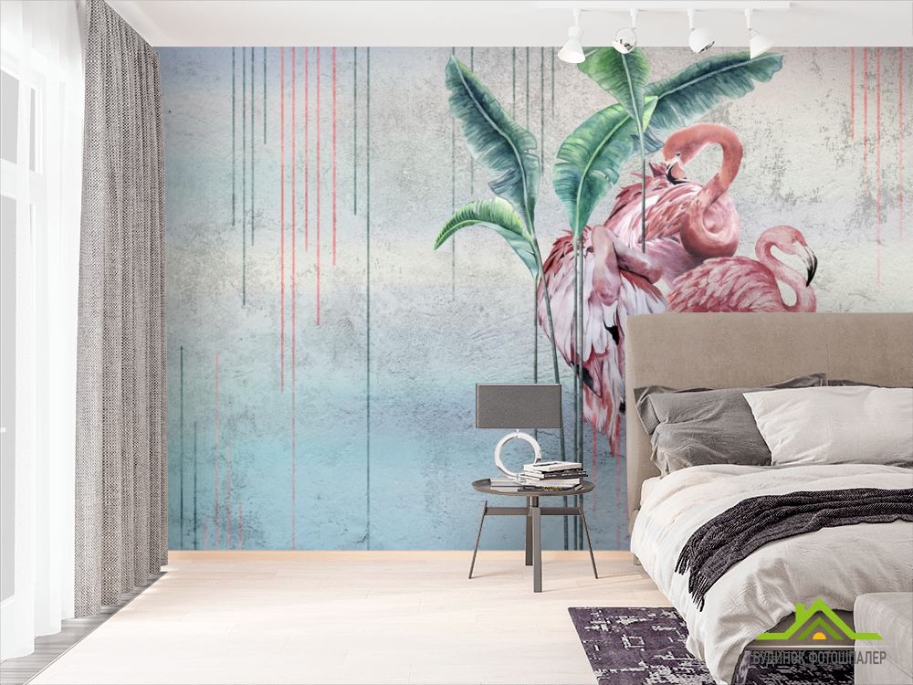 Фотообои Дизайнерские фламинго
