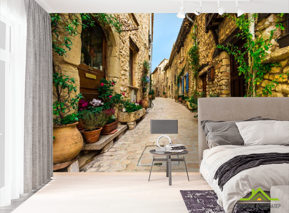 выбрать Фотошпалери Вузькі вулиці в старому селі Фотошпалери Вулиці на стіну