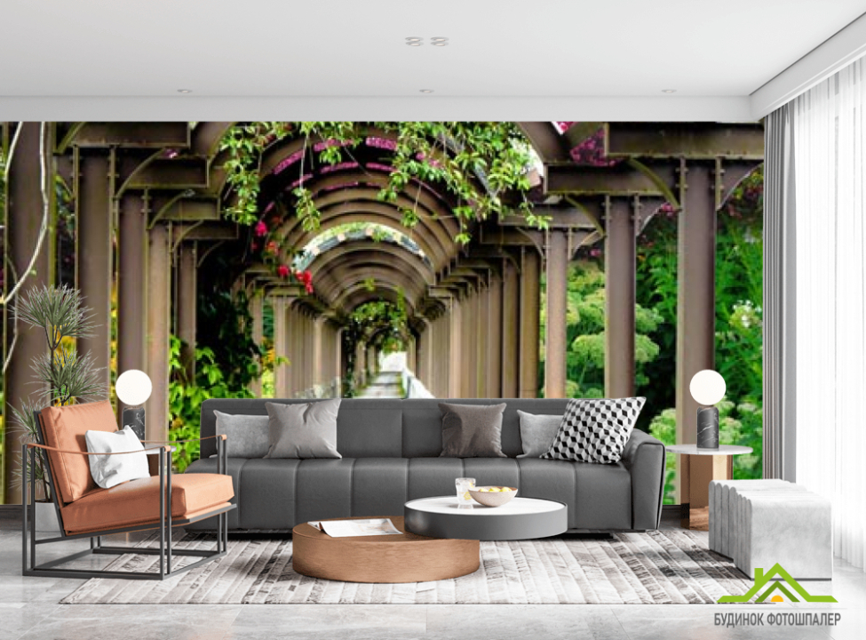 выбрать Фотообои Цветочная арка Фотообои Расширяющие пространство на стену