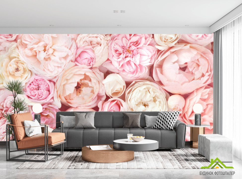выбрать Фотошпалери Пудрові бутони півоній Фотошпалери Квіти на стіну