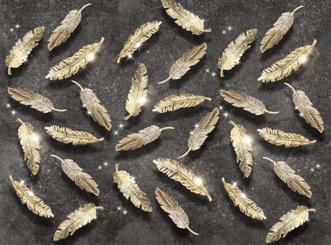 Фотошпалери золоті пір'я