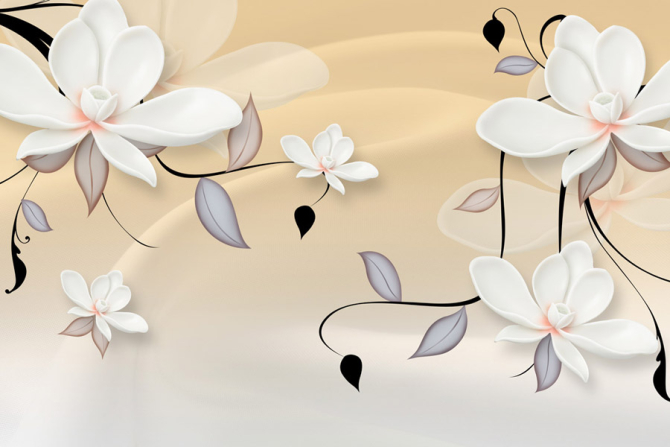 Фотошпалери Плюмерія барельєф