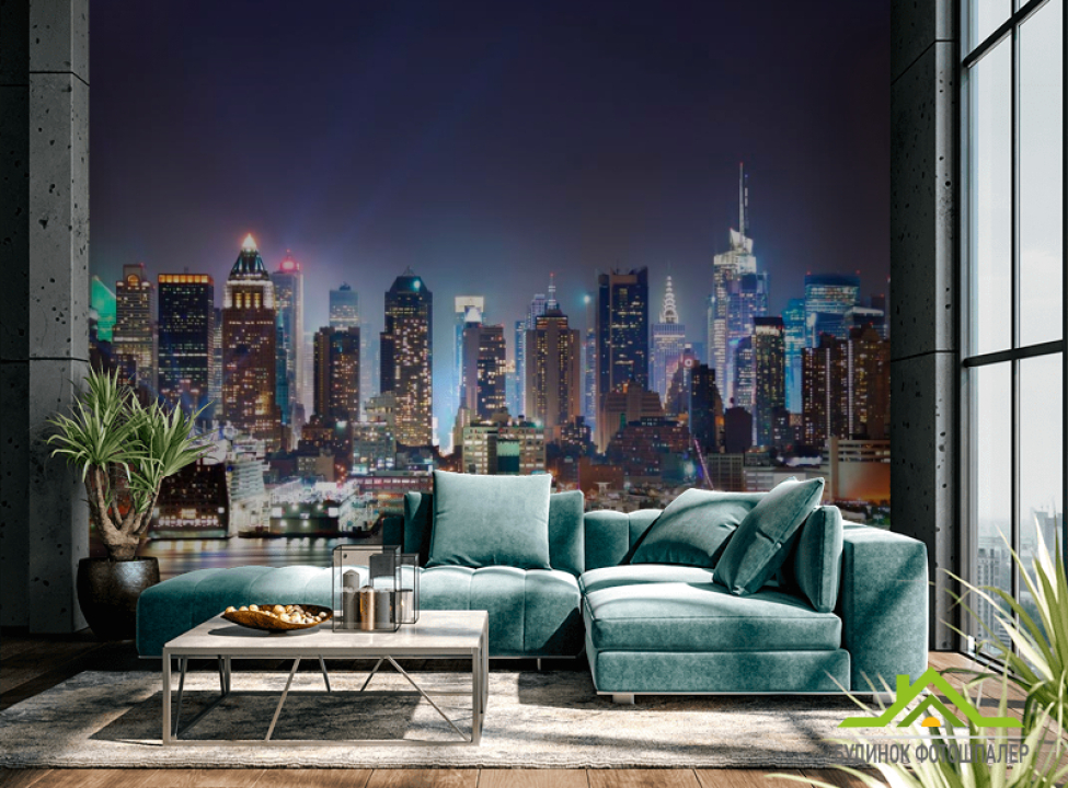 выбрать Фотошпалери Могутній нічний Чикаго Фотошпалери Чикаго на стіну