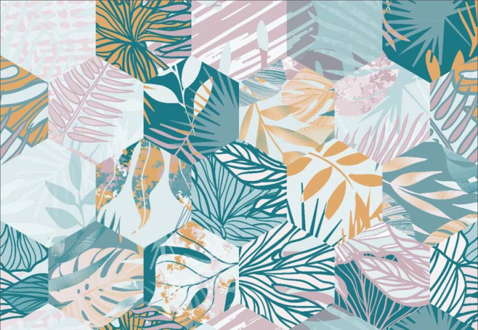 Фотообои Печворк из листьев