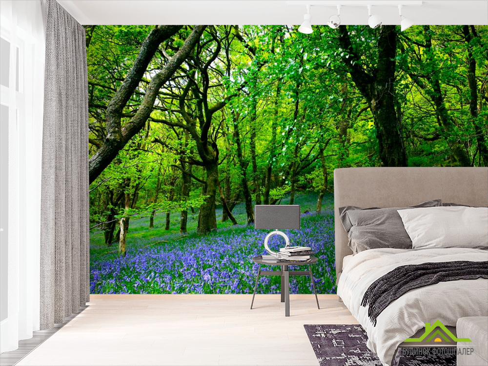 Фотообои Между деревьями цветы