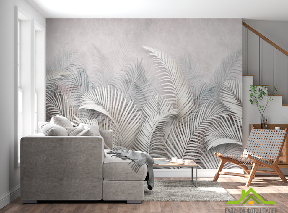 выбрать Фотообои Листья перья Фотообои тропические листья на стену