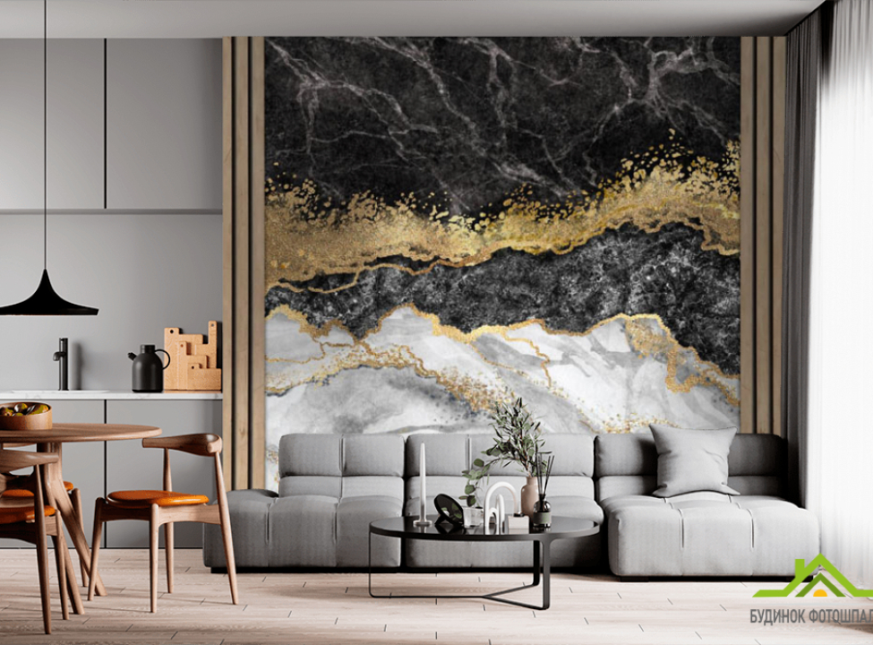 выбрать Фотошпалери мармур з дерев'яними панелями Фотошпалери 3д панелі на стіну