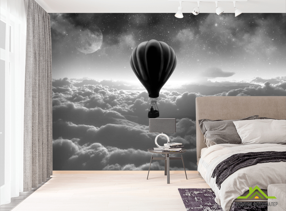 выбрать Фотошпалери повітряна куля Чорно-білі фотошпалери на стіну