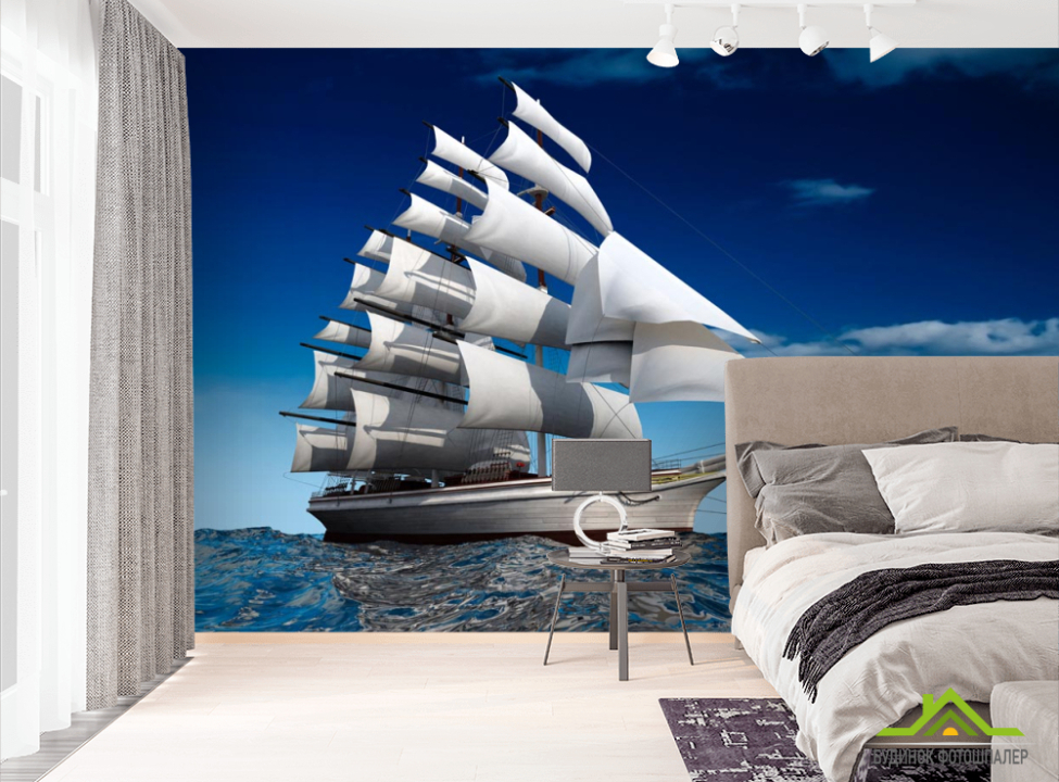 выбрать Фотообои Корабль в море Фотообои Море на стену