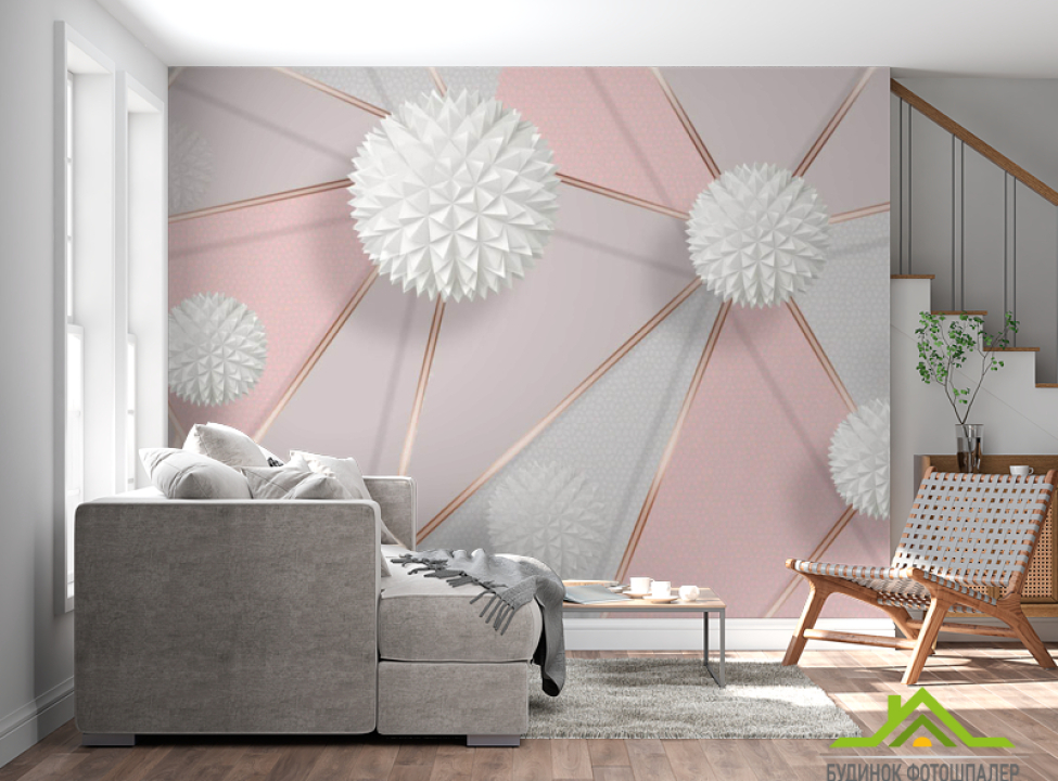 выбрать Фотошпалери сфери і трикутники Фотошпалери Геометрія на стіну