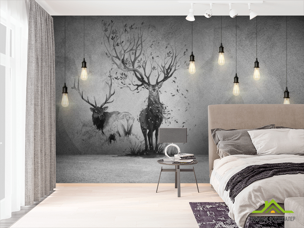 Фотошпалери Олені і лампа