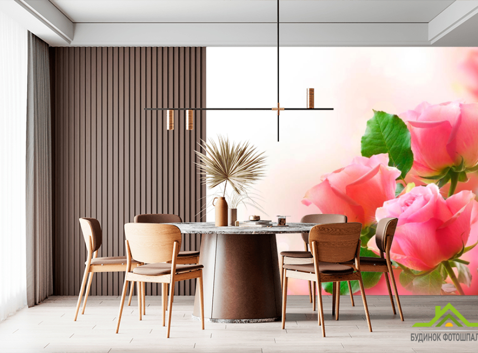 выбрать Фотошпалери Ніжні рожеві бутони Фотошпалери Троянди на стіну