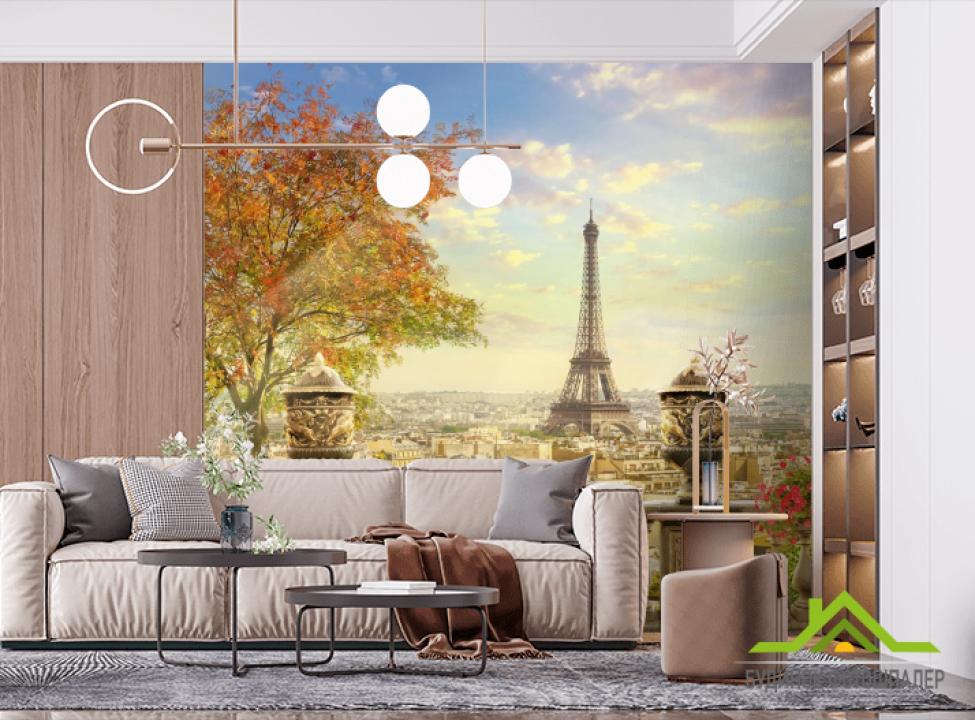 выбрать Фотошпалери Балкон, місто, дерево Фотошпалери Фрески на стіну