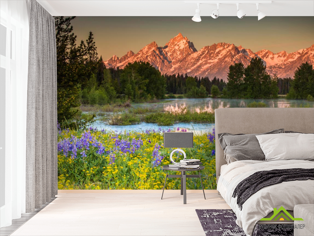 Фотошпалери Природа, гори, квіти