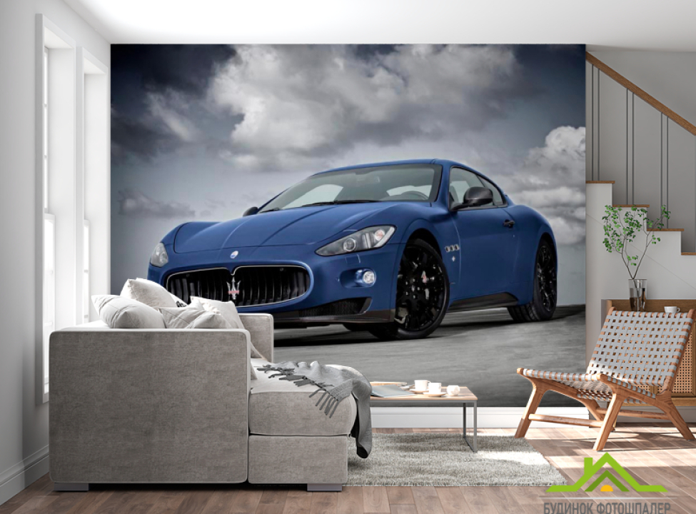 выбрать Фотошпалери Синя машина Фотошпалери Транспорт на стіну