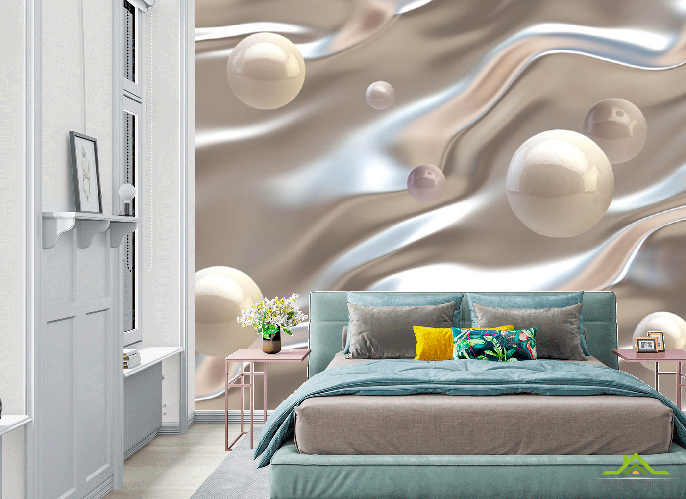 Фотообои Шары на фоне атласа