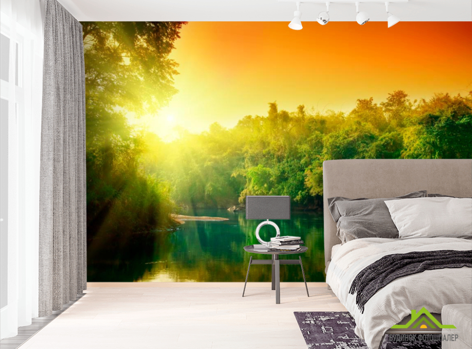 выбрать Фотошпалери Світанок на річці Фотошпалери Природа на стіну