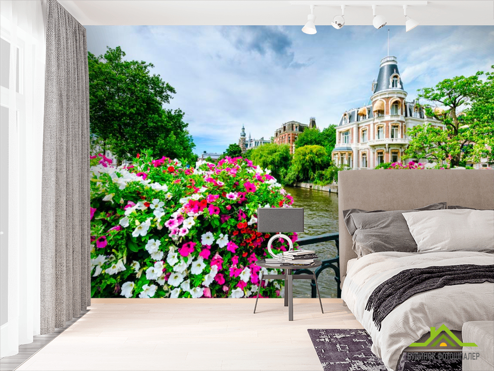 Фотошпалери Квіти на містку, Амстердам