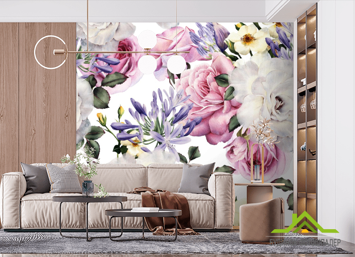 Фотообои рисованные цветы
