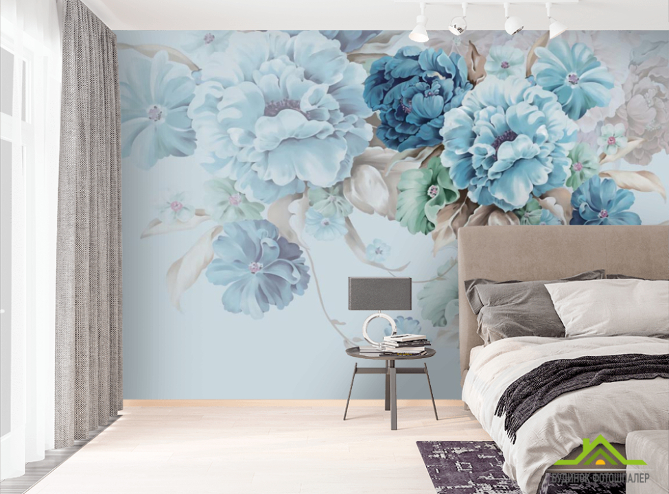 выбрать Фотошпалери Сині квіти 3д Фотошпалери Квіти на стіну