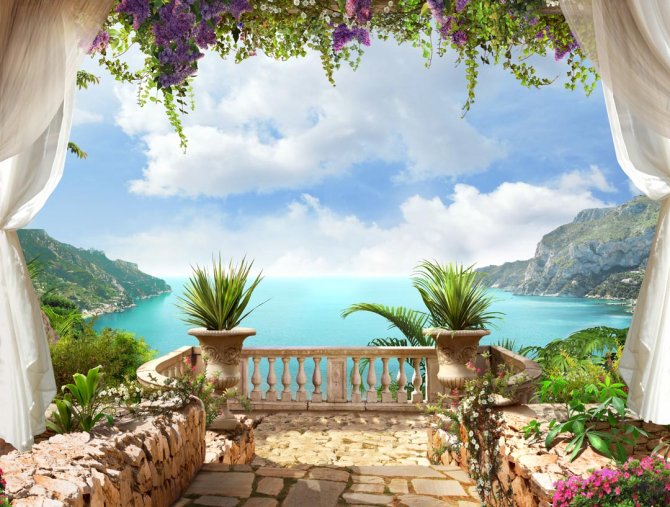 Фотошпалери Вид на море з балкона