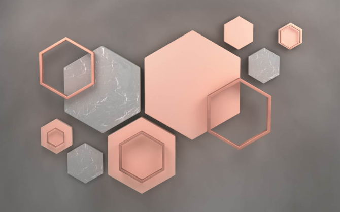 Фотообои Шестиугольники 3д