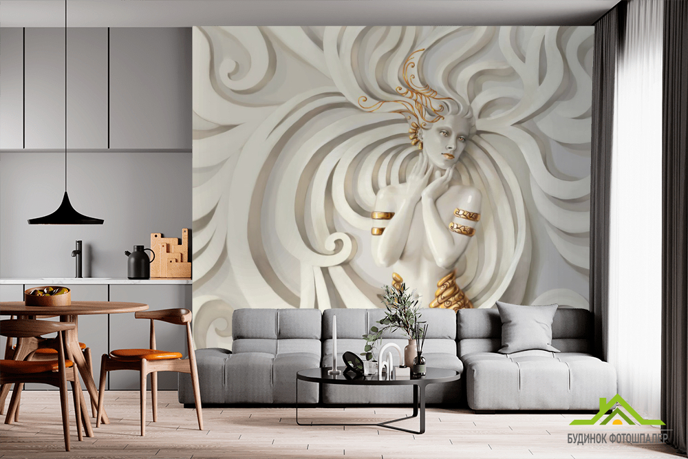 Фотообои девушка барельеф