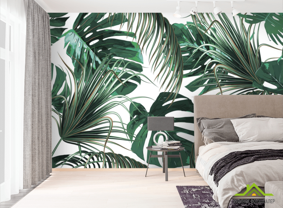 выбрать Фотошпалери Зелені тропічні листя Фотошпалери тропічні листя на стіну