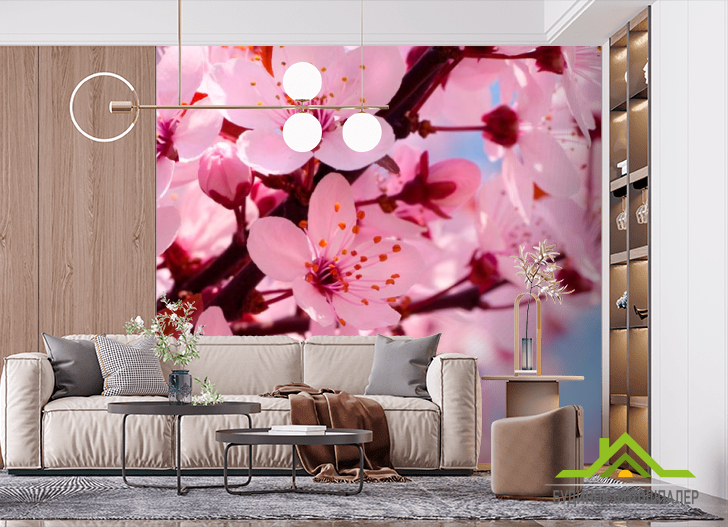 Фотообои Цветущее розовым дерево