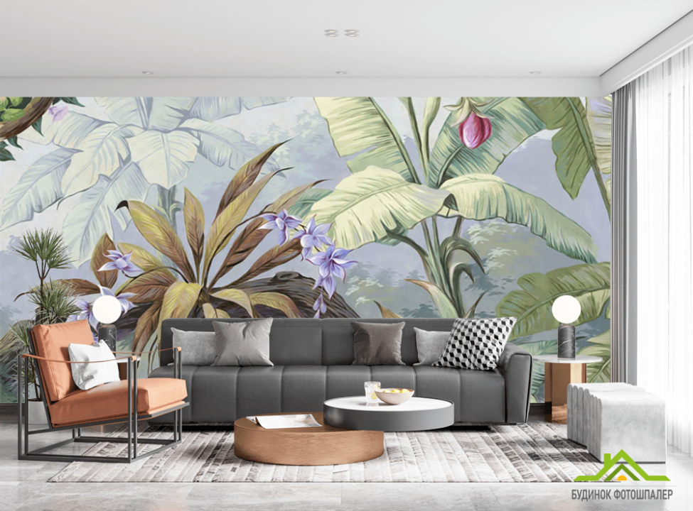 выбрать Фотообои Тропические листья дикой природы Фотообои тропические листья на стену