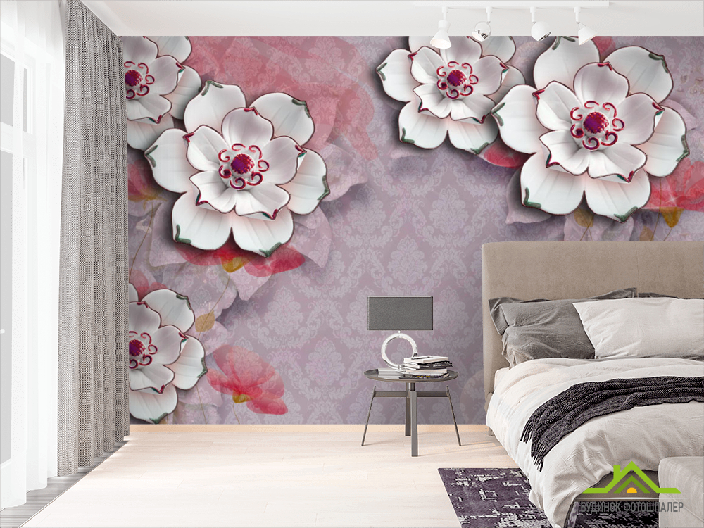 Фотошпалери Керамічні квіти на тлі барроко