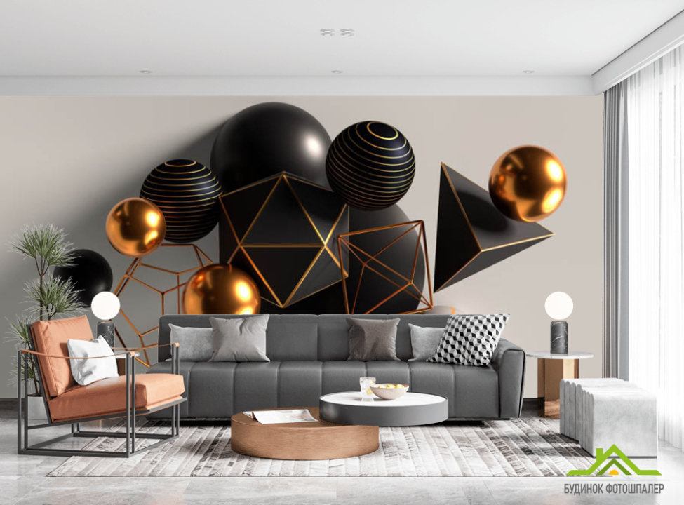 выбрать Фотообои Чёрные геометрические фигуры Фотообои Геометрия на стену