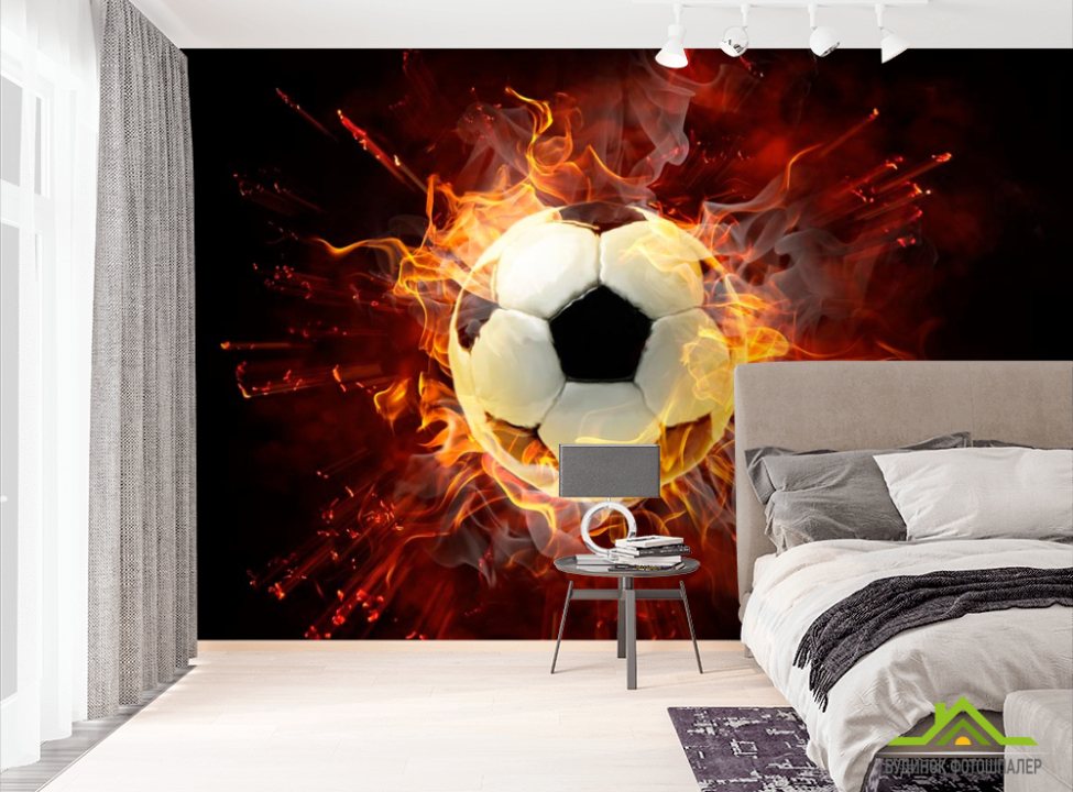 выбрать Фотообои Мяч в огне Фотообои Спорт на стену