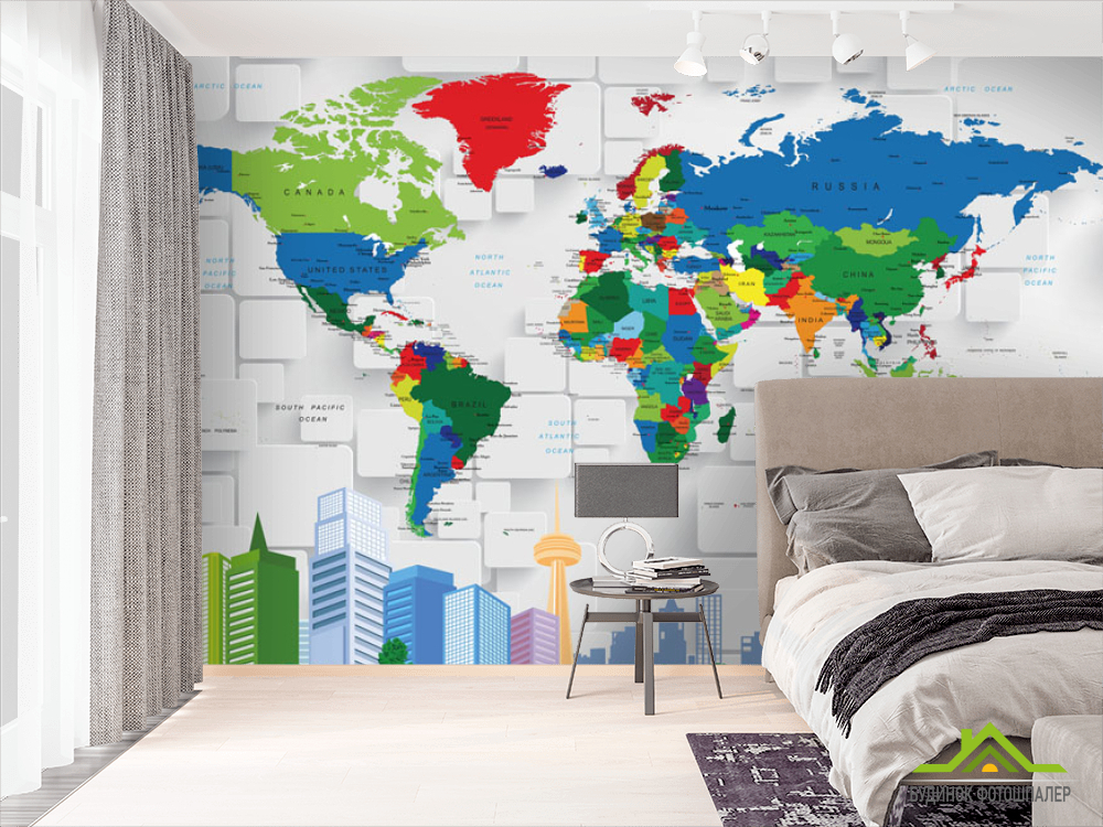 Фотошпалери 3д карта