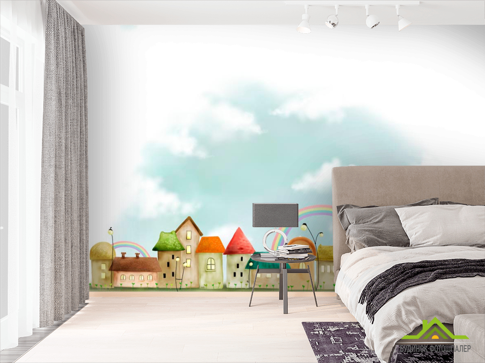 Фотошпалери Місто і хмари