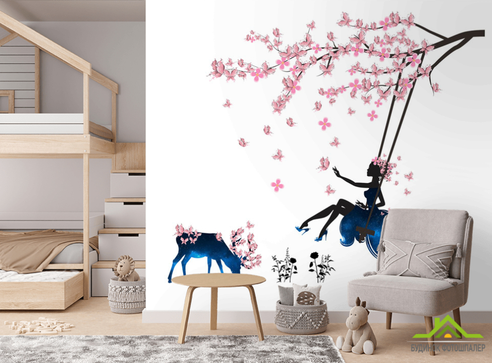 выбрать Фотошпалери Фея на гойдалці Фотообої для підлітка на стіну