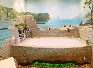 Фотообои для ванной комнаты и санузла: выбор стиля