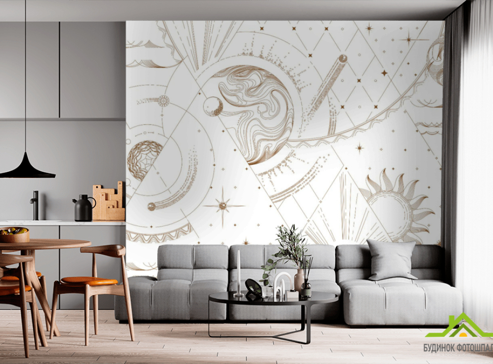 выбрать Фотообои Восточный узор в стиле line art Фотообои простые линии на стену