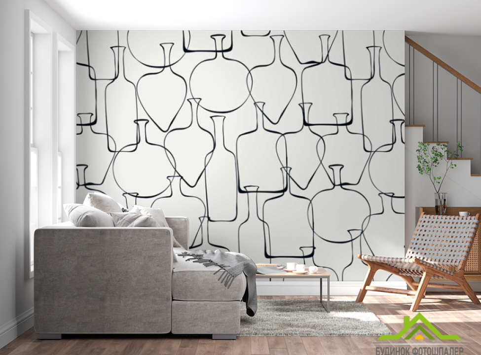 выбрать Фотообои Паттерн из кувшинов Фотообои в скандинавском стиле на стену