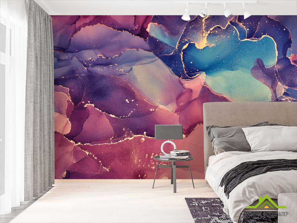 Фотошпалери Яскравий фіолетовий флюїд